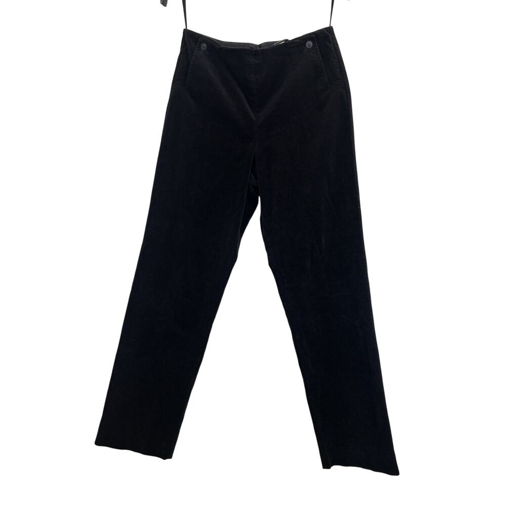 Vtg 90s J Crew Black Velvet Pants Sailor Trousers Size 6/8 Preppy